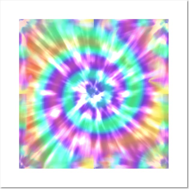 Rainbow Tie Dye - Aesthetic Pink, Purple, Blue, Teal, Yellow, Orange Wall Art by YourGoods